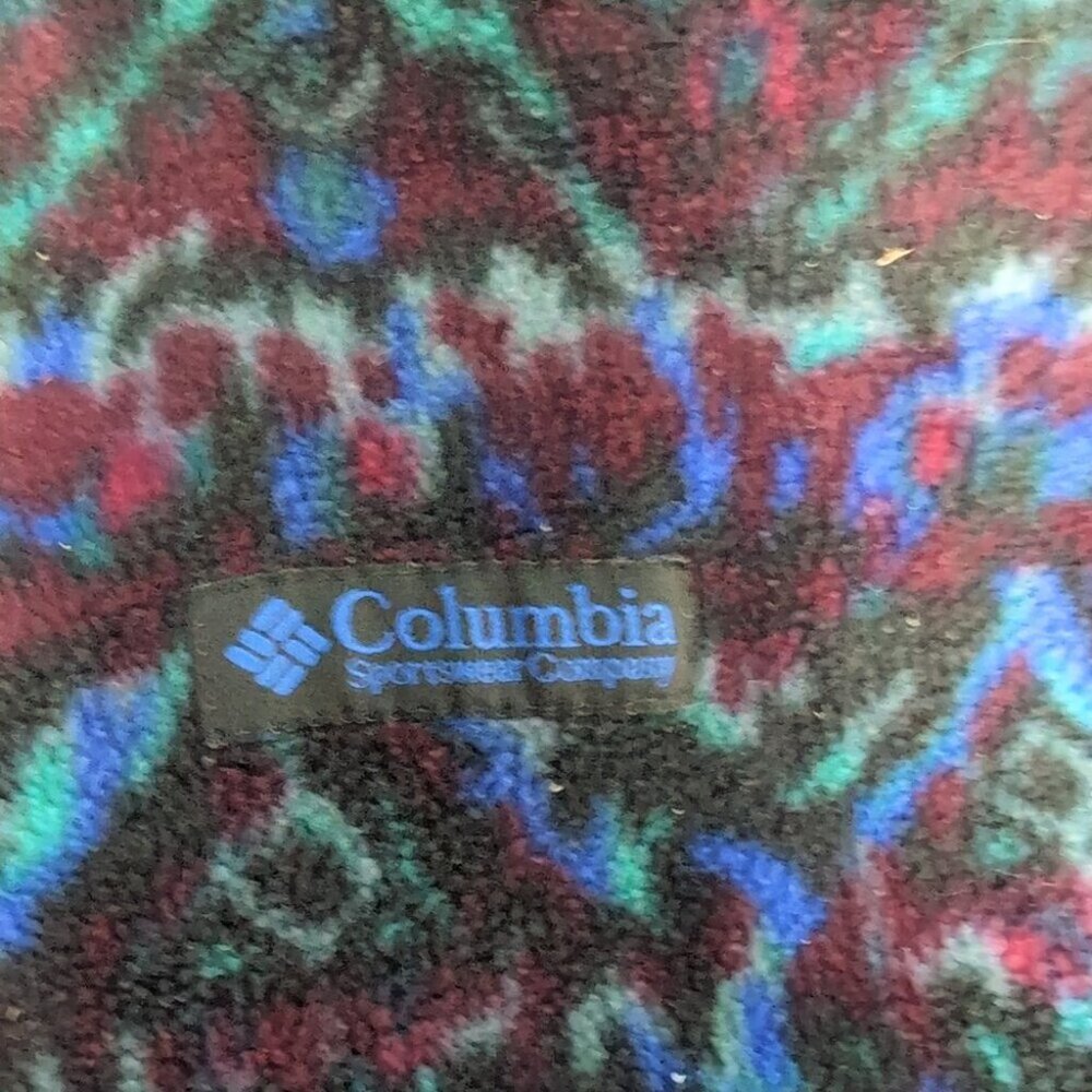 Columbia Reversible Vintage Fleece Vest Full-Zip Aztec Geometric Print Men L - Picture 2 of 6